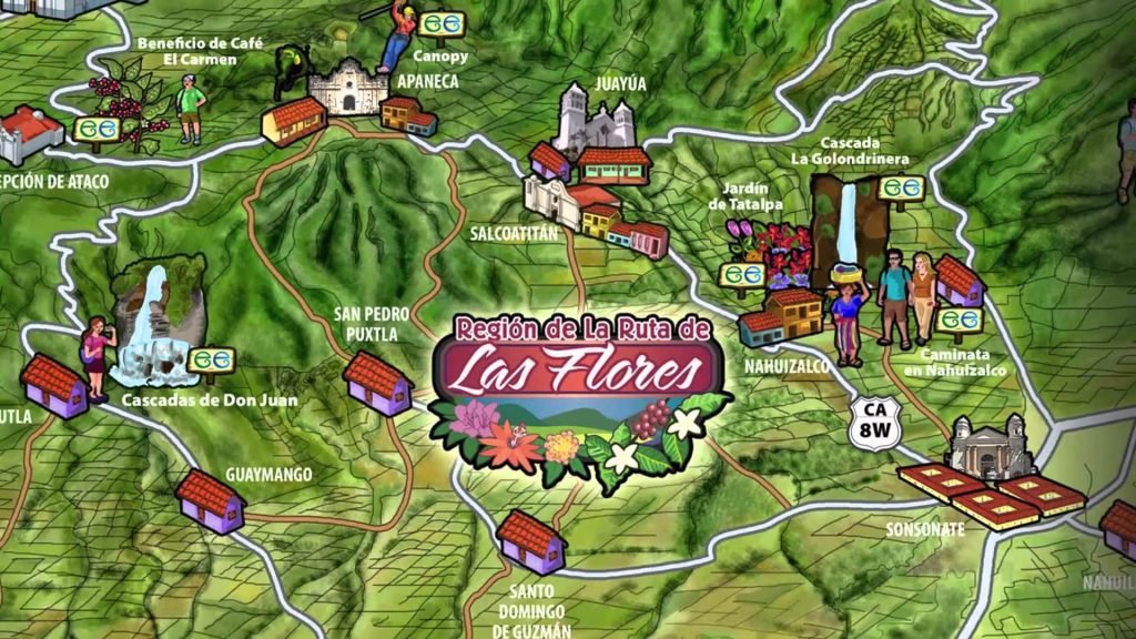 Map of Towns on the Flower Route